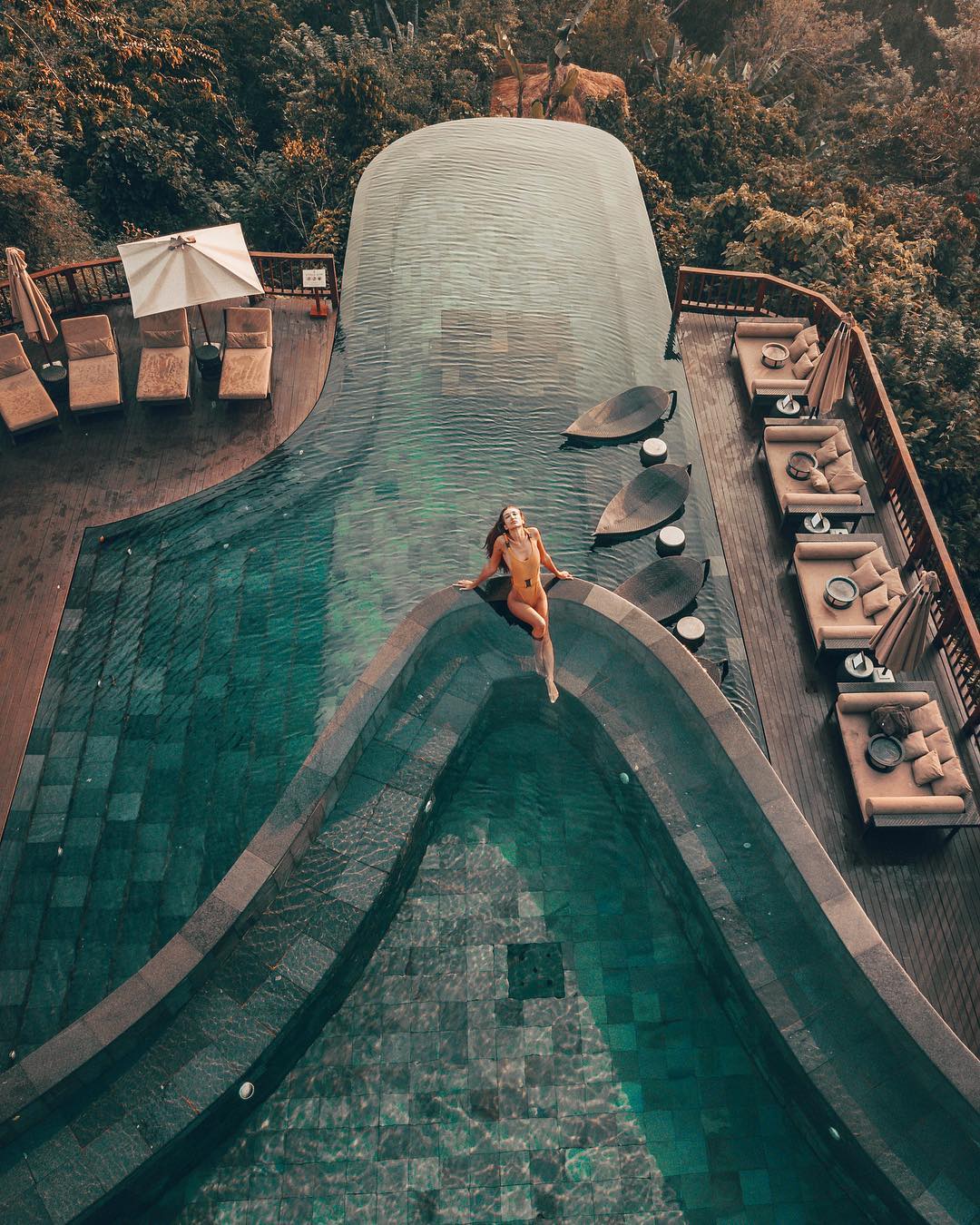 Bể bơi đẹp nhất Bali của Hanging  Gardens @anyata_rai 